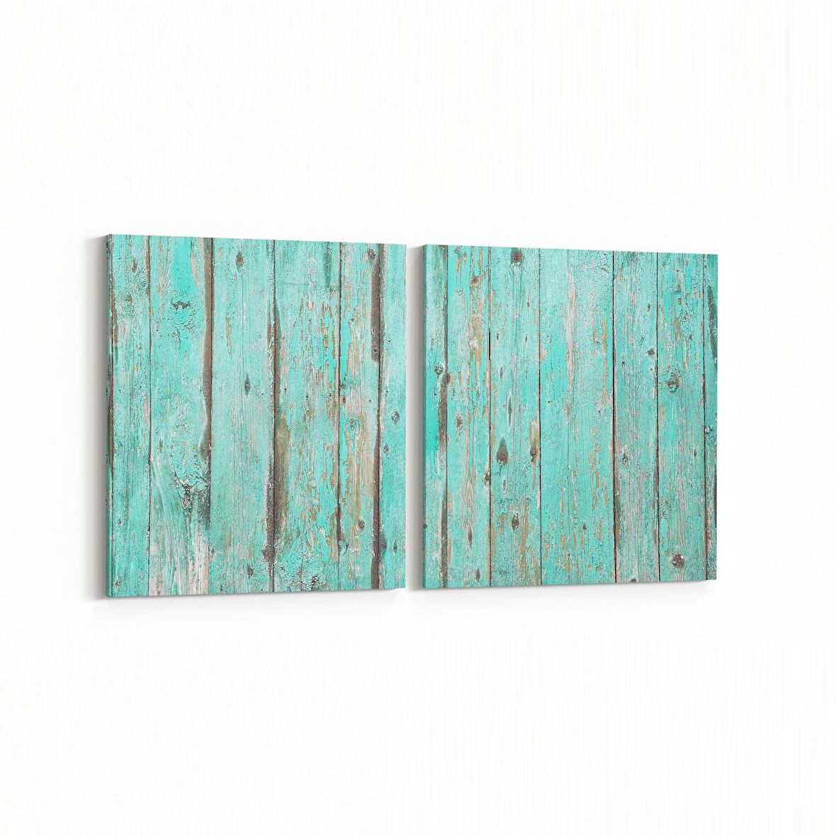 Olla 12023K2Y Ahşap Desen Görseli Kare 2'li Yatay Kanvas Tablo (Ölçü: 85X40)