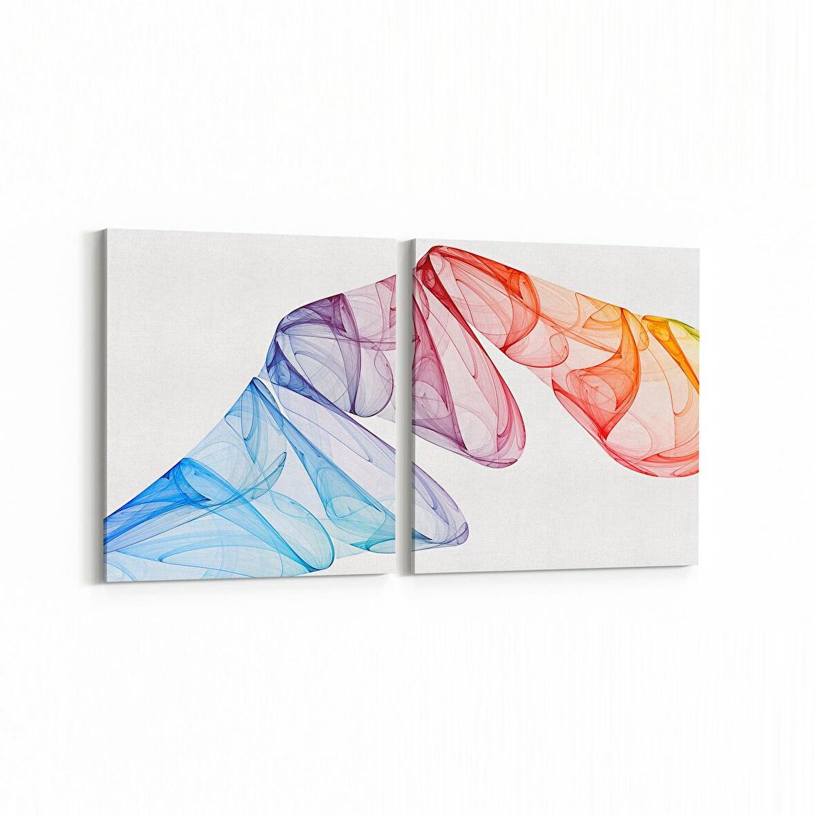 Olla 10140K2Y Abstract Görsel Kare 2'li Yatay Kanvas Tablo (Ölçü: 65X30)