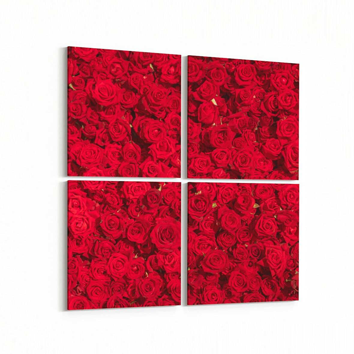 Olla 11639K4 Çiçek Görseli Kare 4'lü Kanvas Tablo (Ölçü: 145X145)