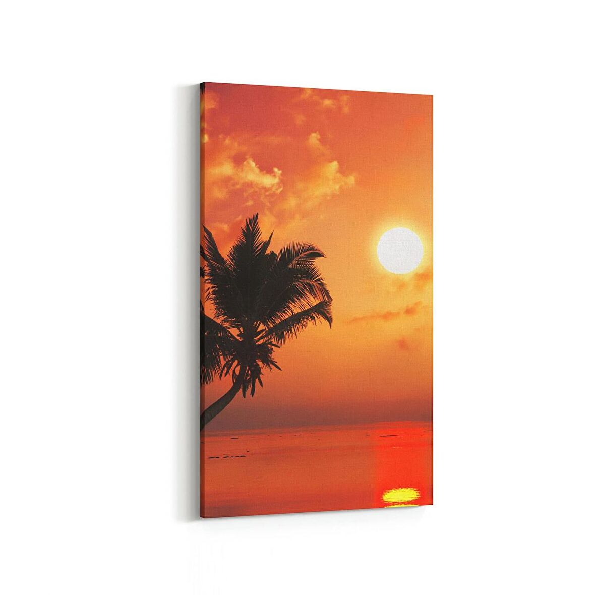 Olla 15947DD Günbatımı Görseli Dikey Dar Kanvas Tablo (Ölçü: 30X60)