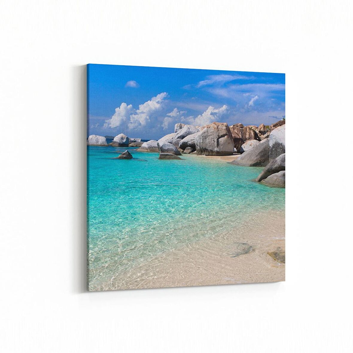 Olla 16561K Kumsal / Sahil Görseli Kare Kanvas Tablo (Ölçü: 25X25)