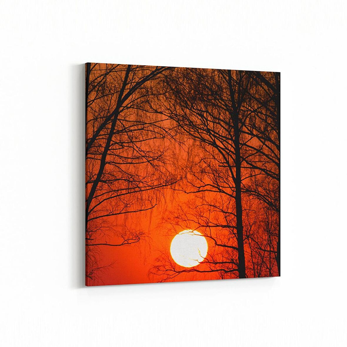 Olla 15997K Günbatımı Görseli Kare Kanvas Tablo (Ölçü: 30X30)