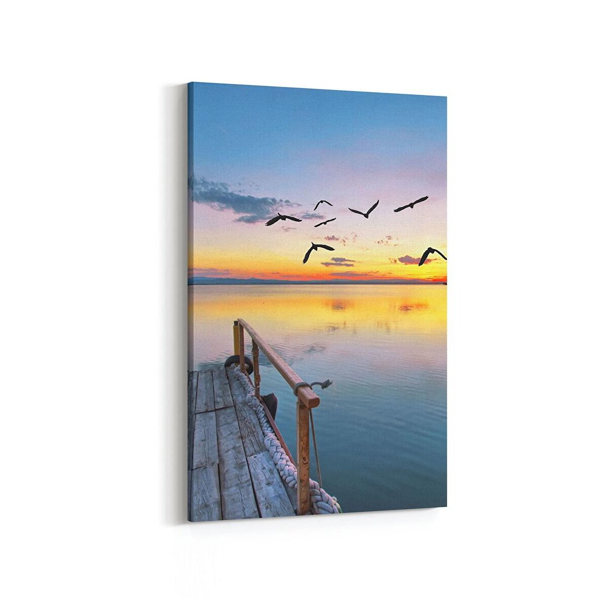 Olla 16073D Günbatımı Görseli Dikey Kanvas Tablo (Ölçü: 60X90)