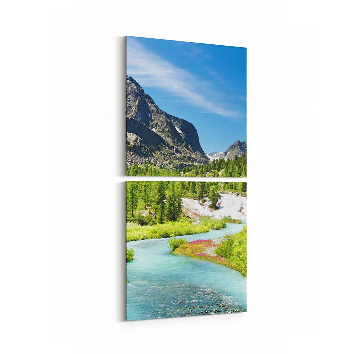 Olla 13845K2D Doğa / Manzara Görseli Kare 2'li Dikey Kanvas Tablo (Ölçü: 30X65)