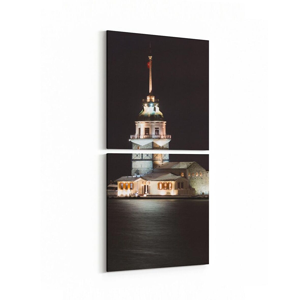 Olla 18831KD Yapı Görseli Kare 2'li Dikey Kanvas Tablo (Ölçü: 30X65)