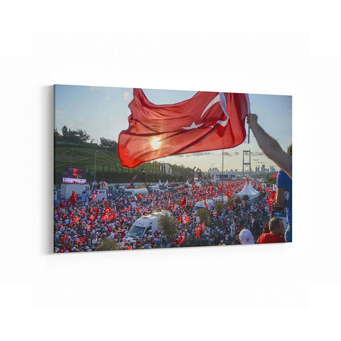 Olla 17579Y Türk Bayrağı Görseli Yatay Kanvas Tablo (Ölçü: 70X50)