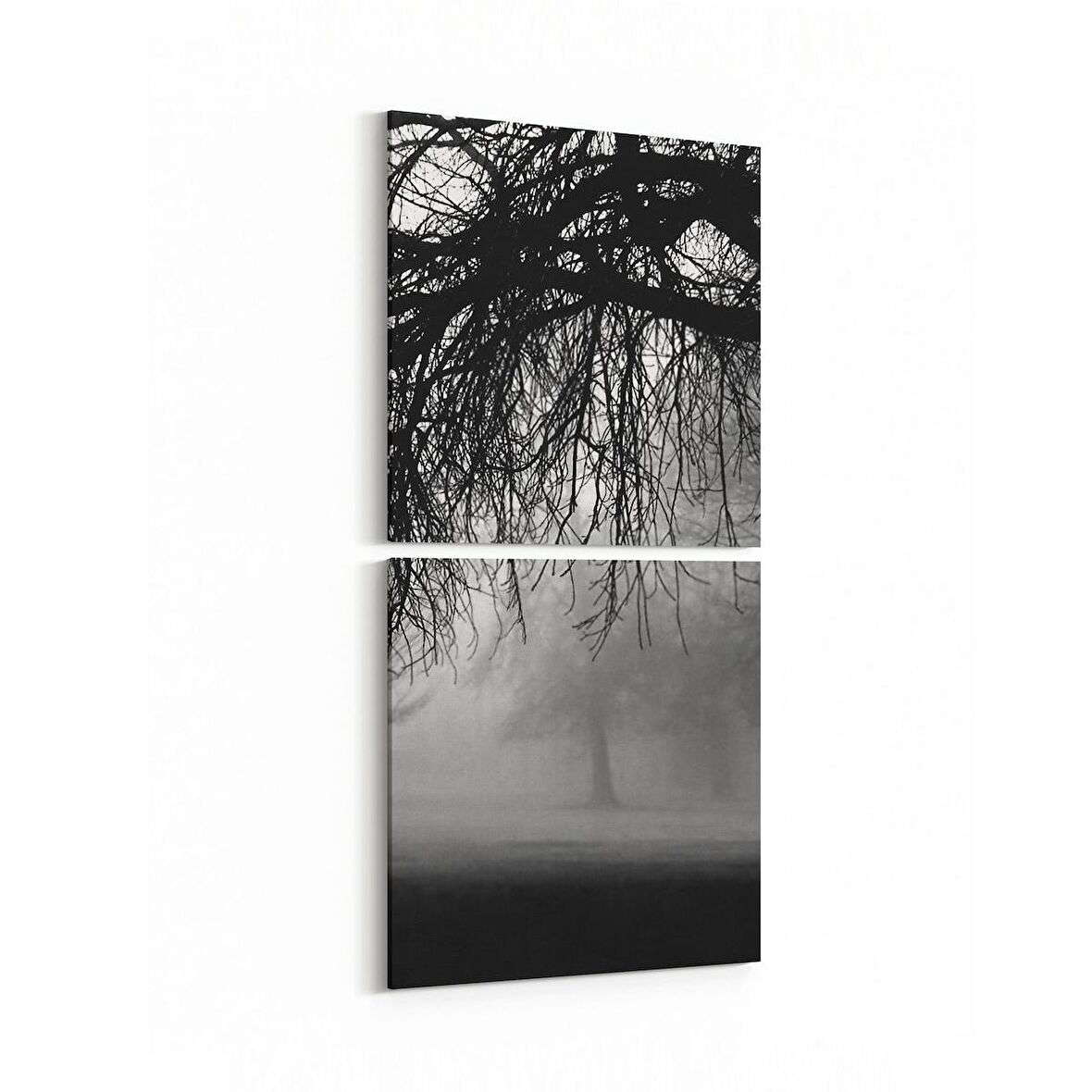 Olla 13652K2D Doğa / Manzara Görseli Kare 2'li Dikey Kanvas Tablo (Ölçü: 30X65)