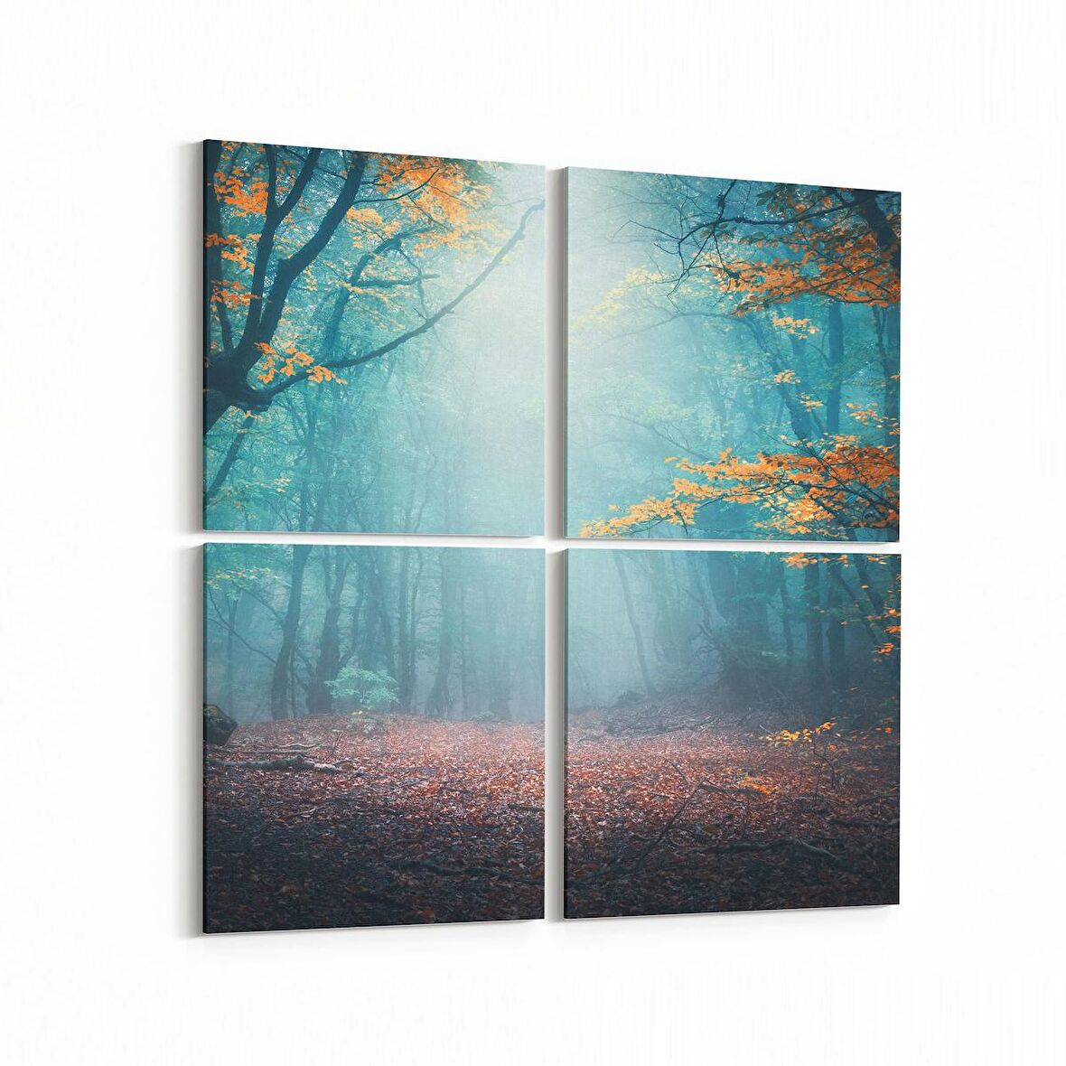 Olla 13331K4 Doğa / Manzara Görseli Kare 4'lü Kanvas Tablo (Ölçü: 145X145)