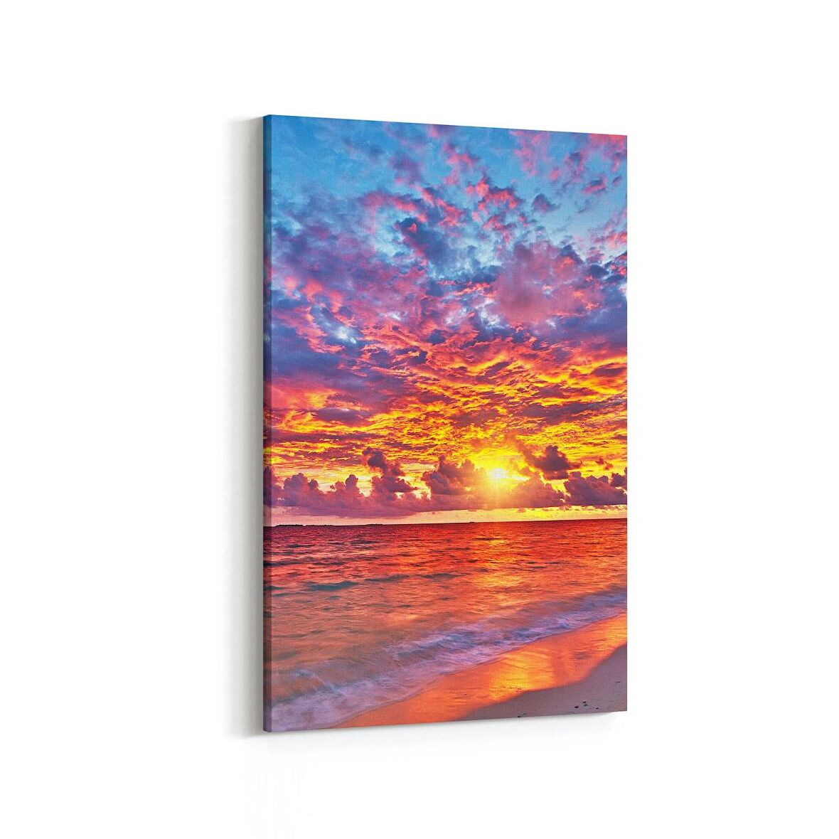 Olla 16028D Günbatımı Görseli Dikey Kanvas Tablo (Ölçü: 60X90)