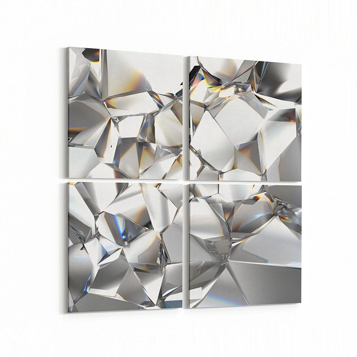 Olla 10086K4 Abstract Görsel Kare 4'lü Kanvas Tablo (Ölçü: 145X145)