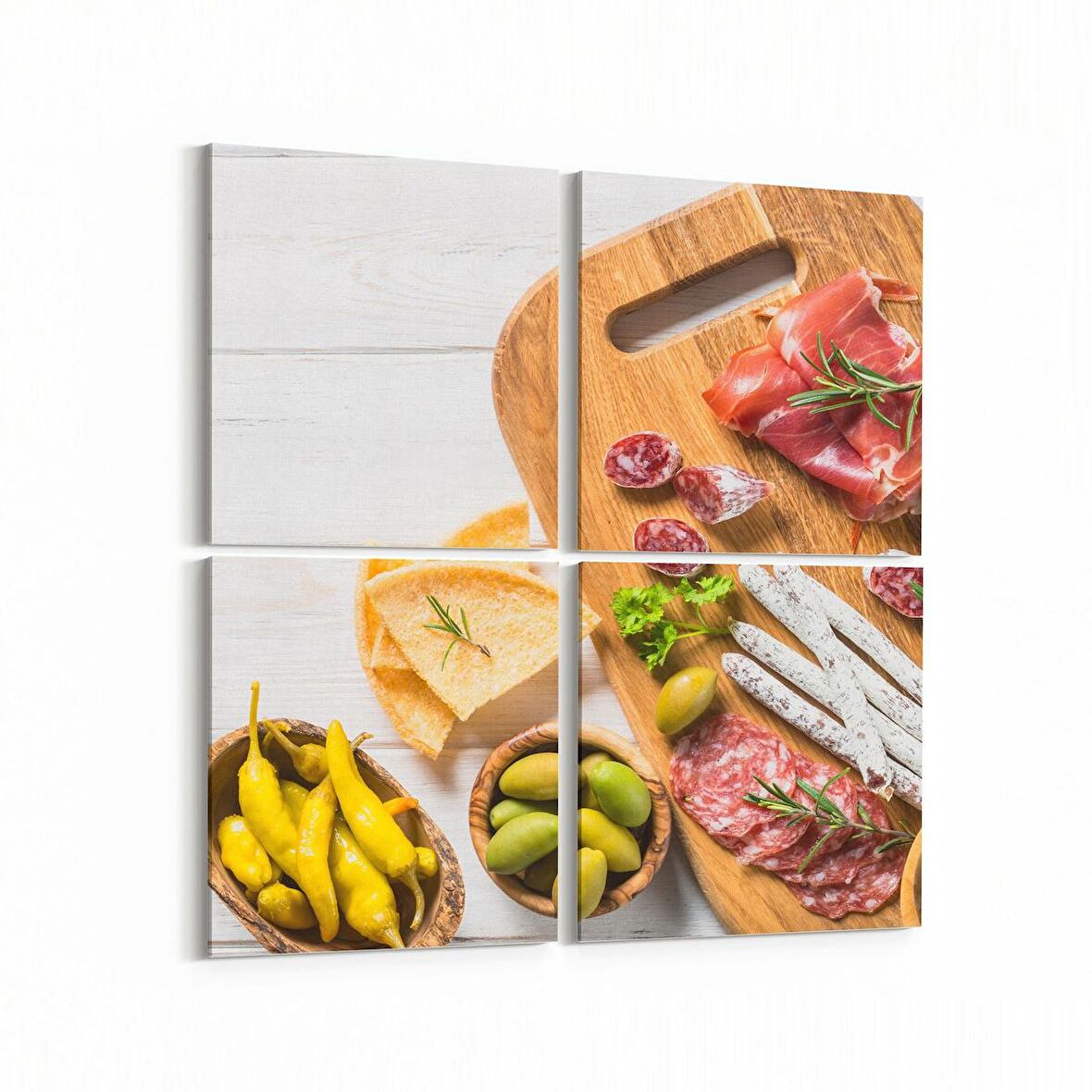 Olla 14999K4 Gıda Görseli Kare 4'lü Kanvas Tablo (Ölçü: 145X145)