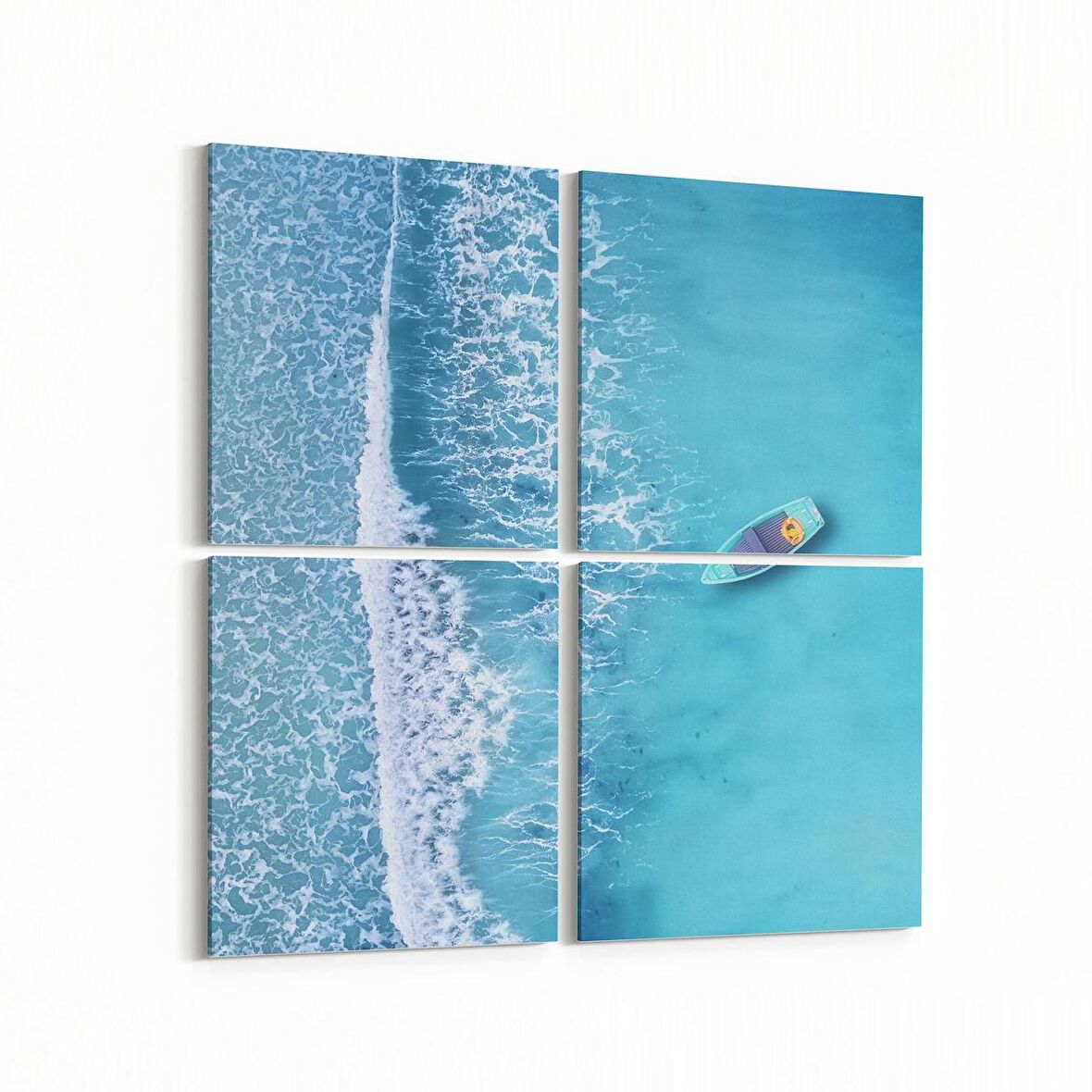 Olla 12871K4 Deniz / Okyanus Görseli Kare 4'lü Kanvas Tablo (Ölçü: 105X105)