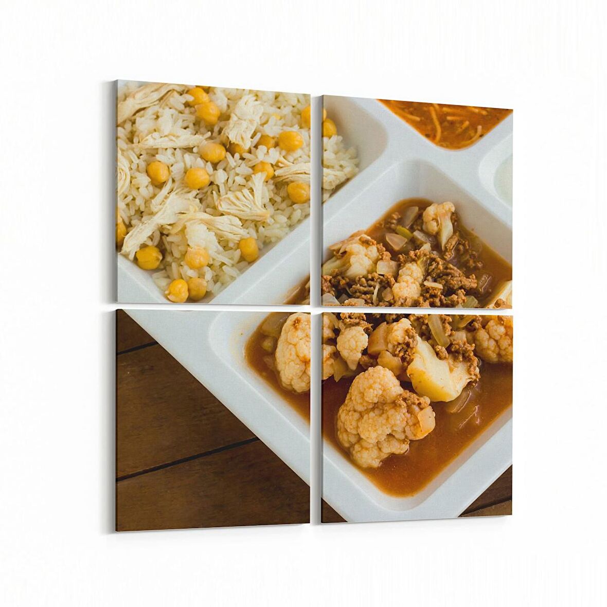 Olla 14985K4 Gıda Görseli Kare 4'lü Kanvas Tablo (Ölçü: 145X145)