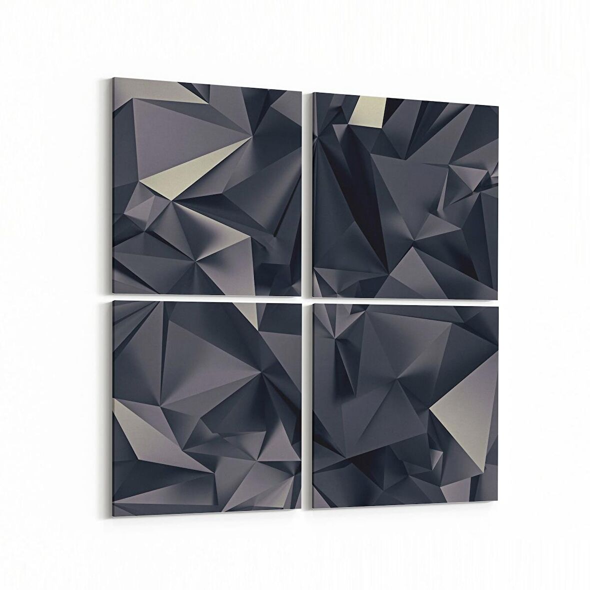 Olla 10073K4 Abstract Görsel Kare 4'lü Kanvas Tablo (Ölçü: 125X125)