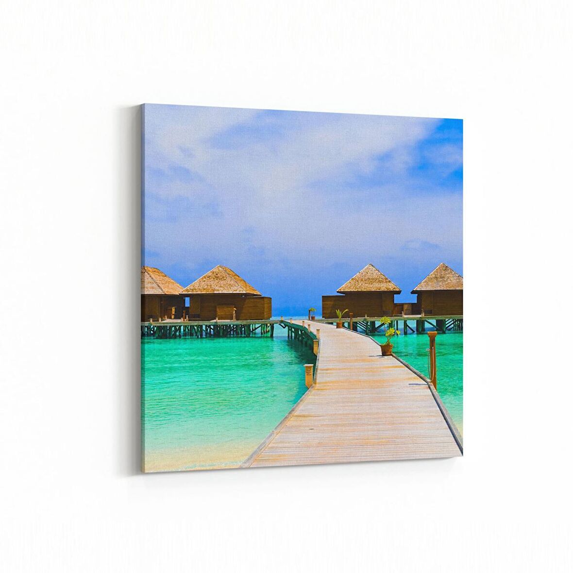 Olla 16477K Kumsal / Sahil Görseli Kare Kanvas Tablo (Ölçü: 25X25)