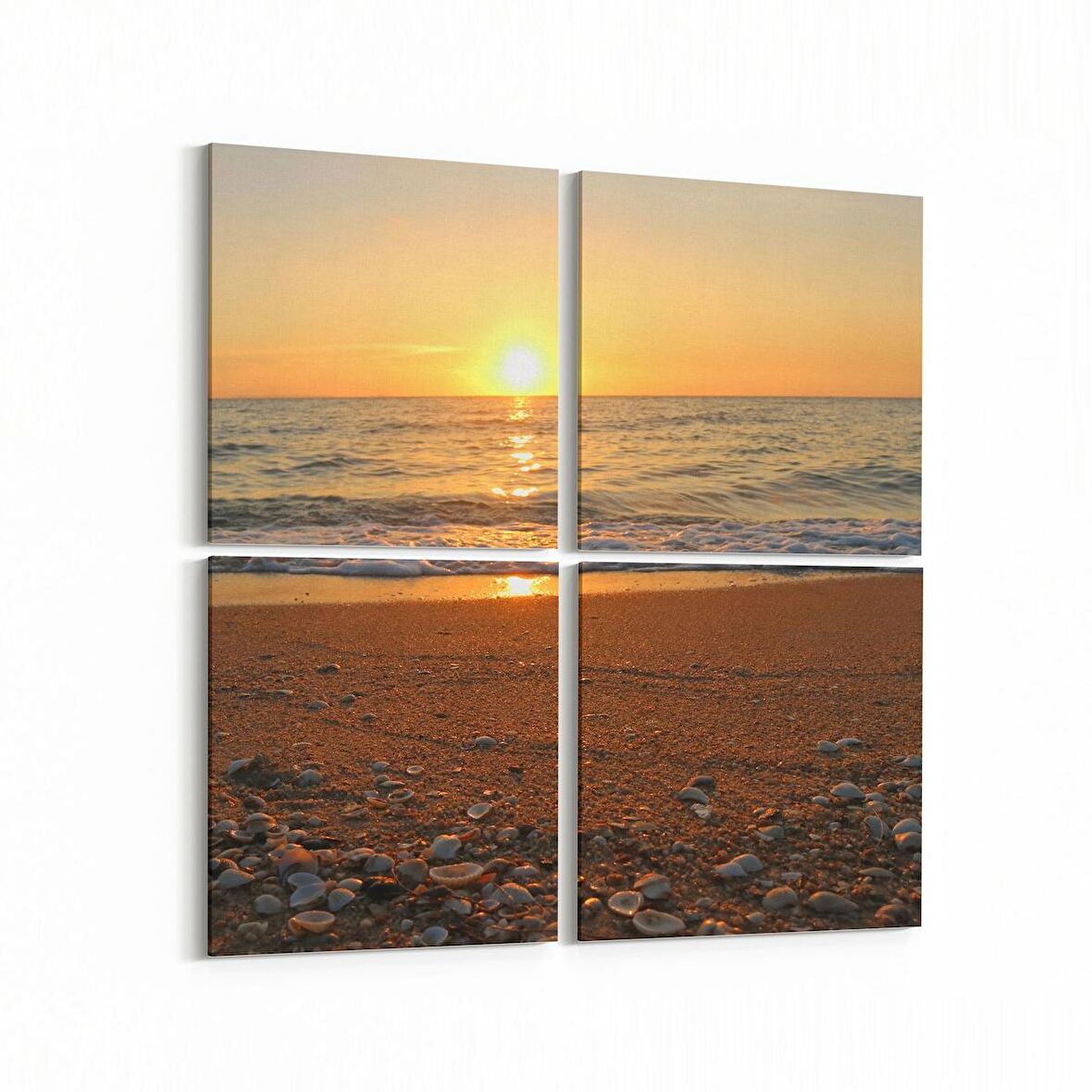 Olla 16351K4 Kumsal / Sahil Görseli Kare 4'lü Kanvas Tablo (Ölçü: 125X125)