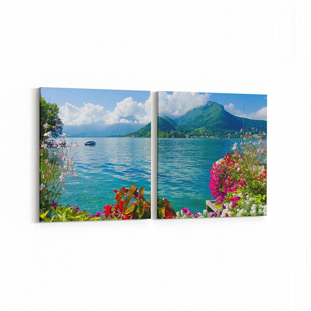 Olla 13614K2Y Doğa / Manzara Görseli Kare 2'li Yatay Kanvas Tablo (Ölçü: 65X30)