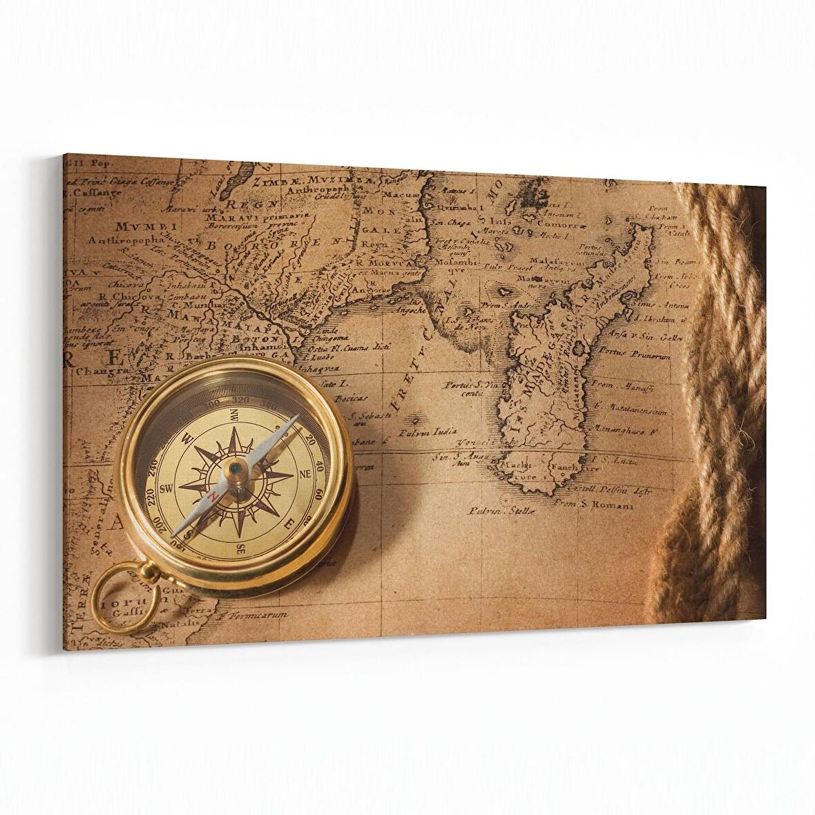 Olla 16213Y Harita Görseli Yatay Kanvas Tablo (Ölçü: 150X100)