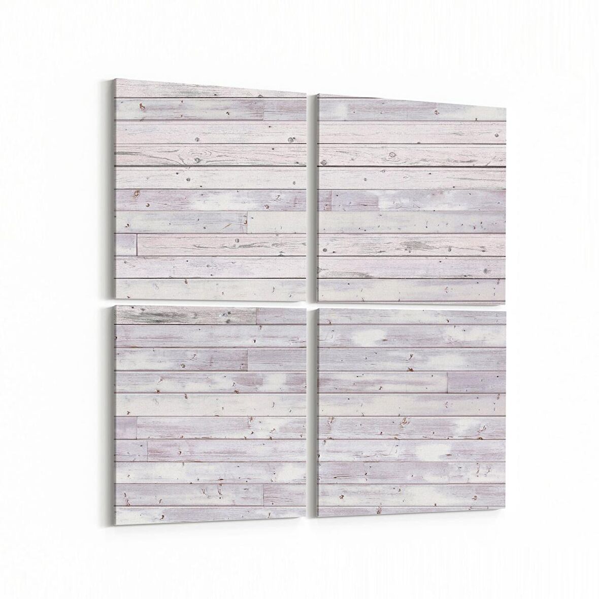 Olla 11976K4 Ahşap Desen Görseli Kare 4'lü Kanvas Tablo (Ölçü: 65X65)