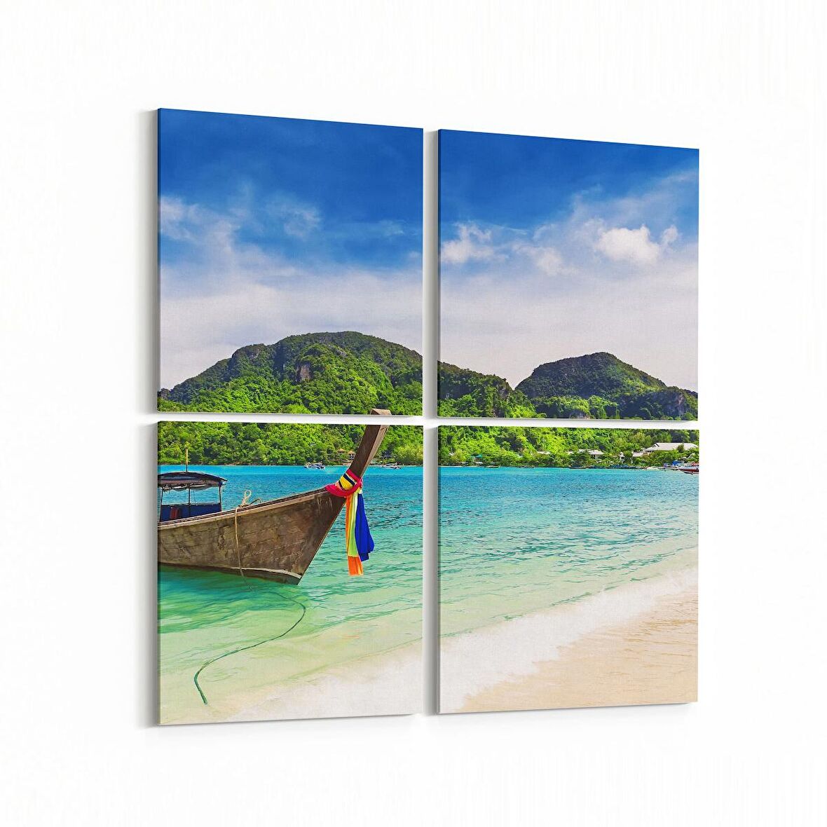 Olla 13828K4 Doğa / Manzara Görseli Kare 4'lü Kanvas Tablo (Ölçü: 125X125)