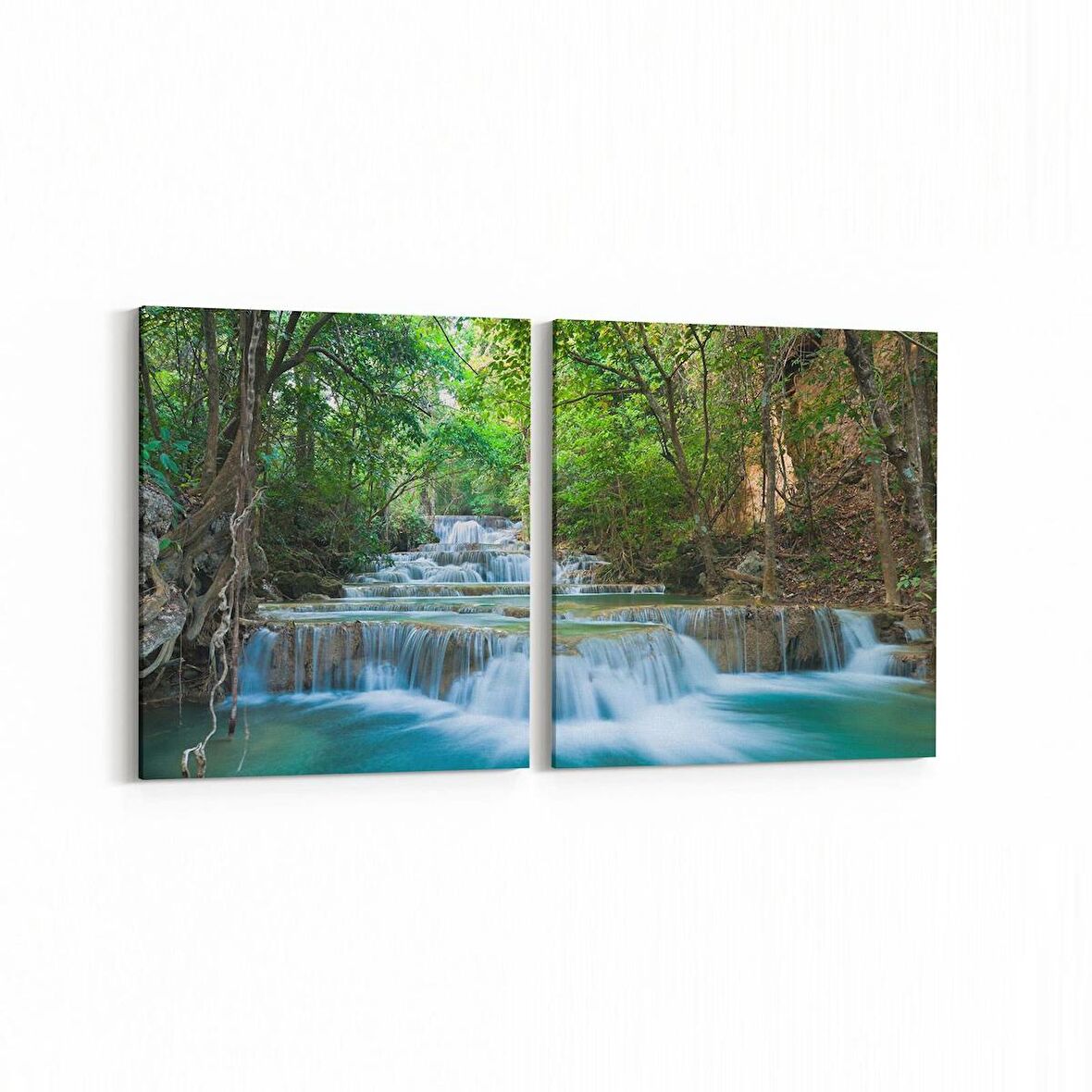 Olla 14366K2Y Doğa / Manzara Görseli Kare 2'li Yatay Kanvas Tablo (Ölçü: 125X60)