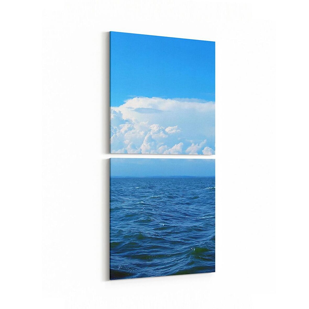 Olla 16398K2D Kumsal / Sahil Görseli Kare 2'li Dikey Kanvas Tablo (Ölçü: 30X65)