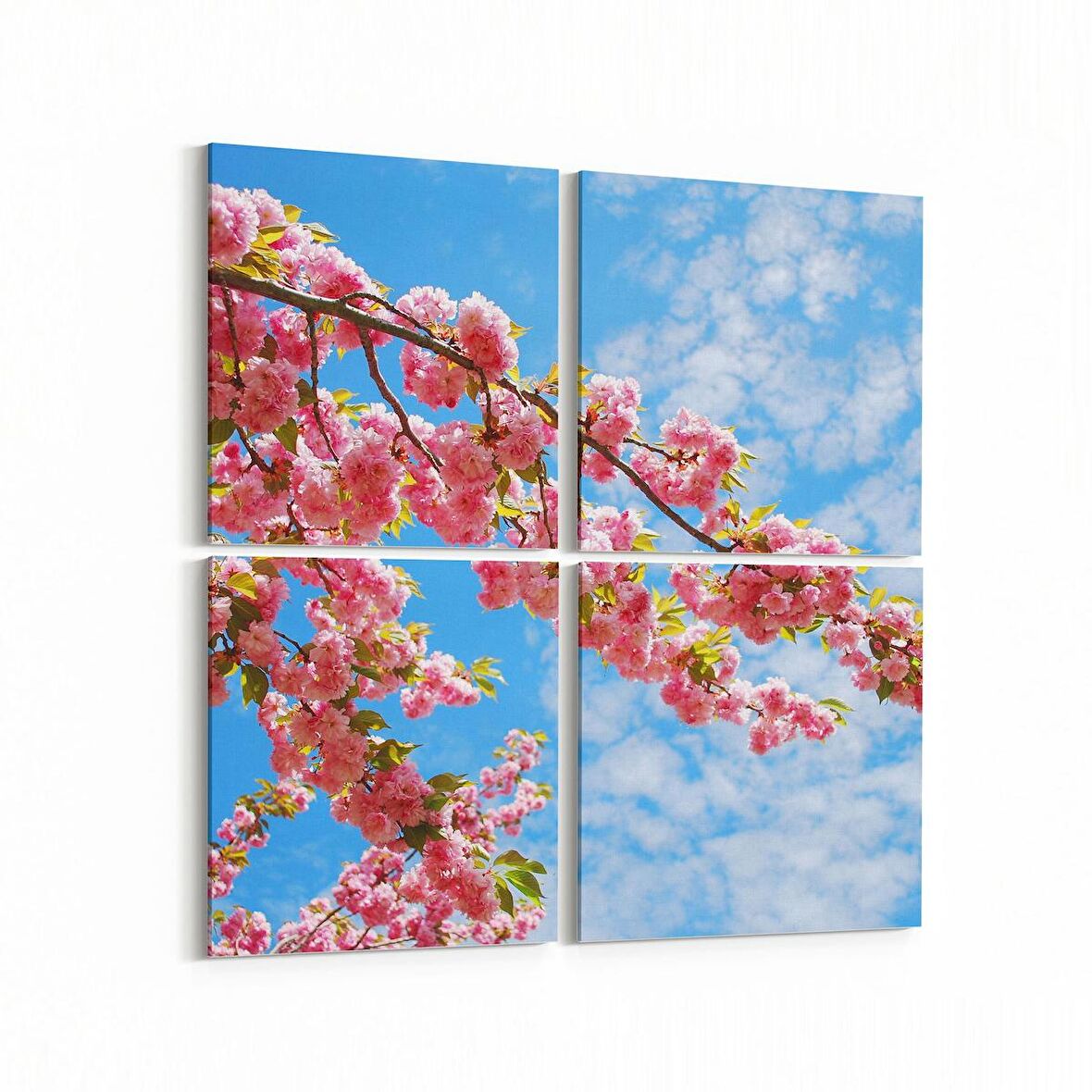 Olla 10467K4 Ağaç Görseli Kare 4'lü Kanvas Tablo (Ölçü: 145X145)