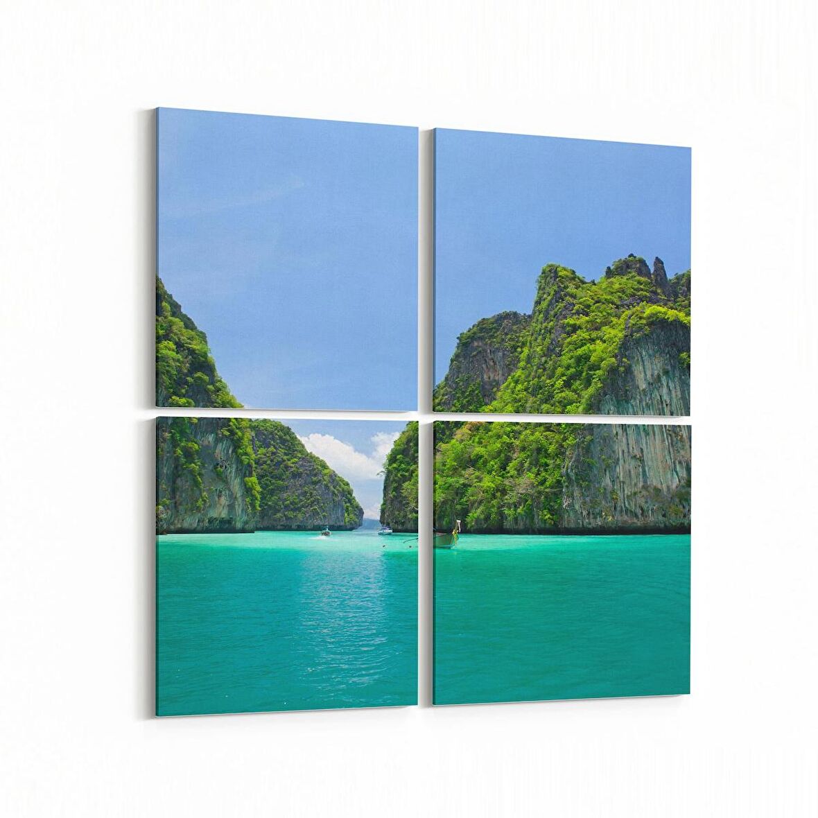 Olla 13221K4 Doğa / Manzara Görseli Kare 4'lü Kanvas Tablo (Ölçü: 145X145)