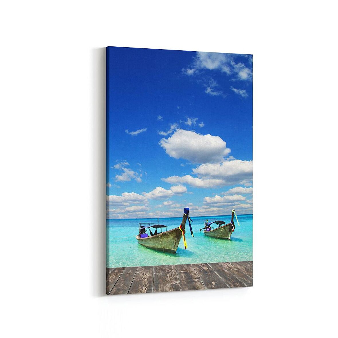 Olla 16372D Kumsal / Sahil Görseli Dikey Kanvas Tablo (Ölçü: 100X150)