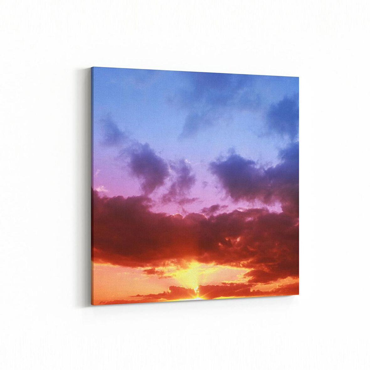 Olla 15980K Günbatımı Görseli Kare Kanvas Tablo (Ölçü: 30X30)