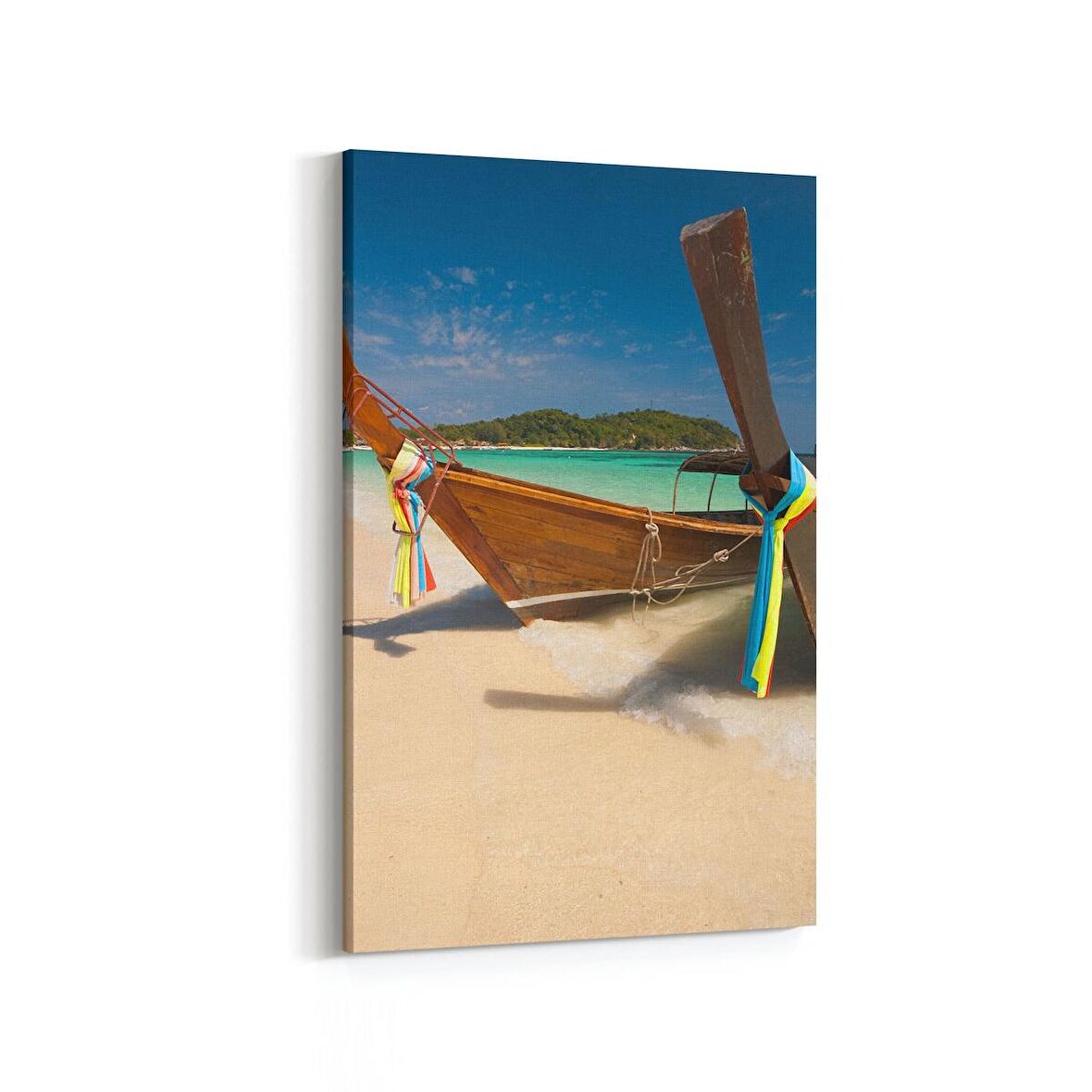 Olla 16610D Kumsal / Sahil Görseli Dikey Kanvas Tablo (Ölçü: 100X150)