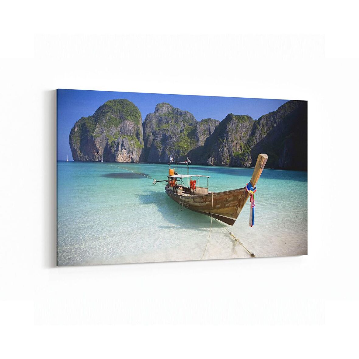 Olla 16418Y Kumsal / Sahil Görseli Yatay Kanvas Tablo (Ölçü: 150X100)