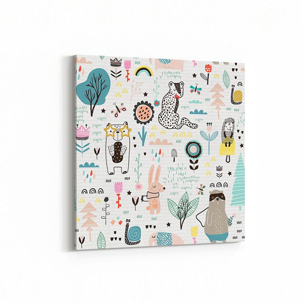 Olla 12701K Çocuk Odası Görseli Kare Kanvas Tablo (Ölçü: 25X25)