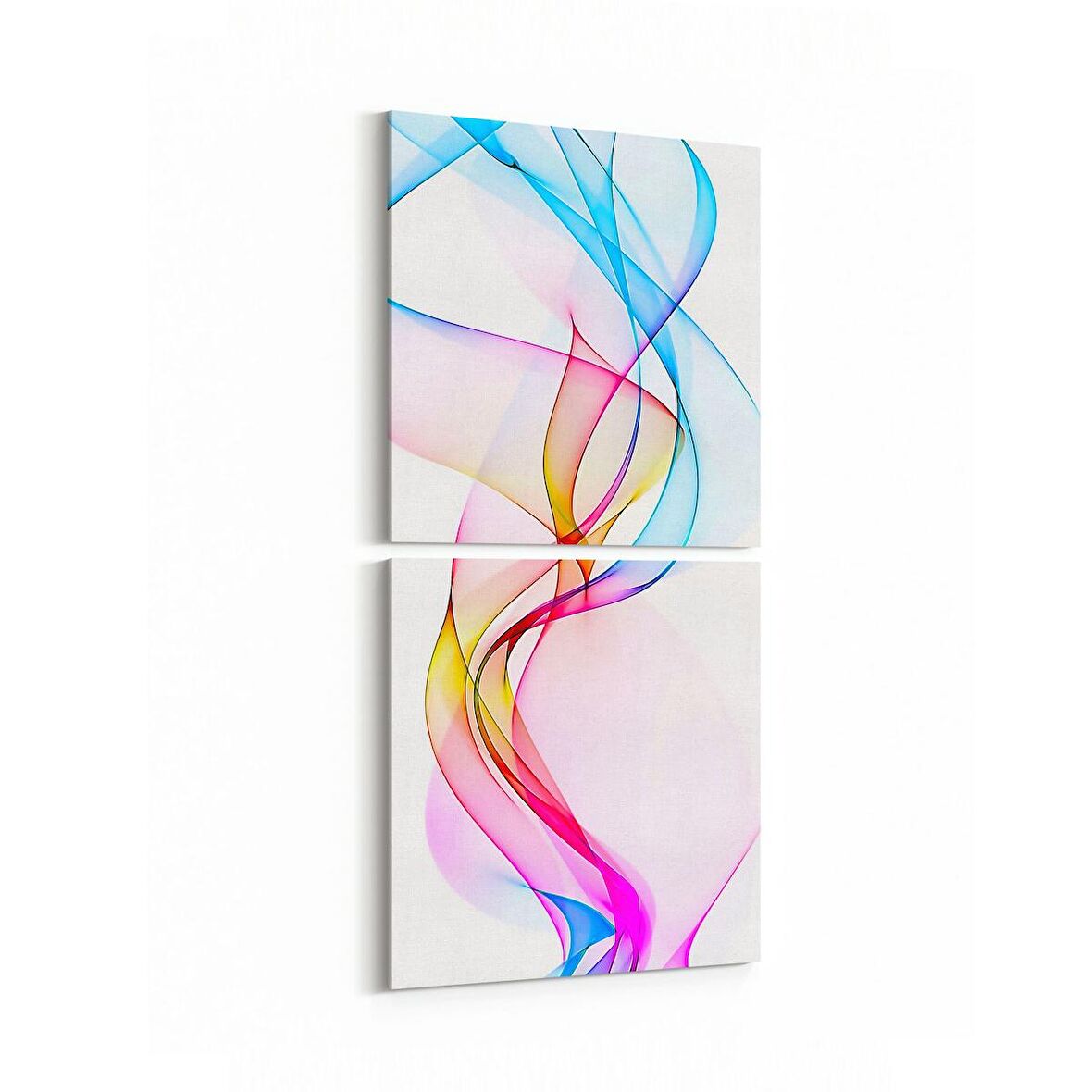 Olla 10133K2D Abstract Görsel Kare 2'li Dikey Kanvas Tablo (Ölçü: 30X65)