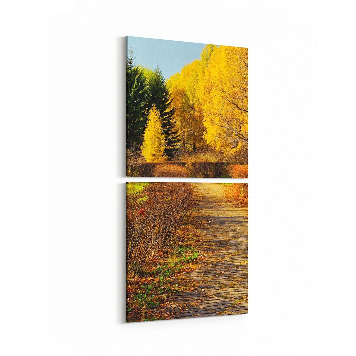 Olla 13235K2D Doğa / Manzara Görseli Kare 2'li Dikey Kanvas Tablo (Ölçü: 30X65)