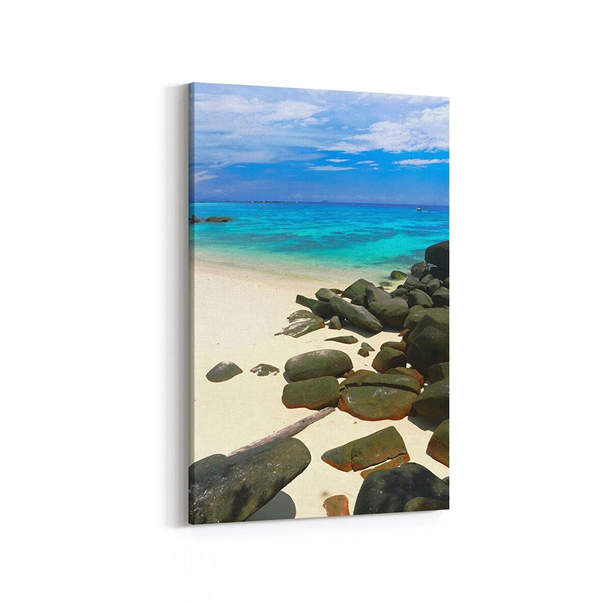 Olla 16493D Kumsal / Sahil Görseli Dikey Kanvas Tablo (Ölçü: 100X150)