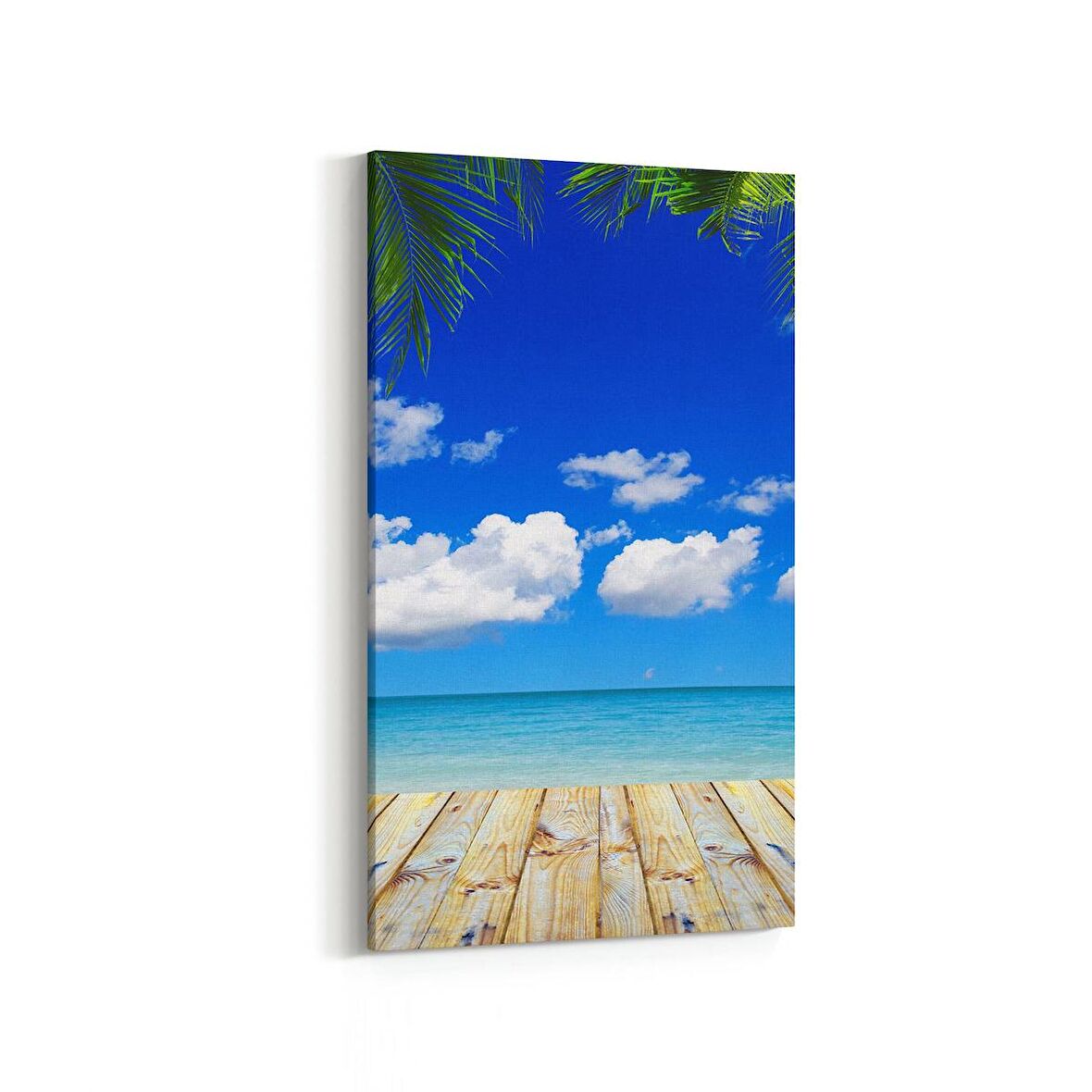 Olla 16371DD Kumsal / Sahil Görseli Dikey Dar Kanvas Tablo (Ölçü: 60X120)