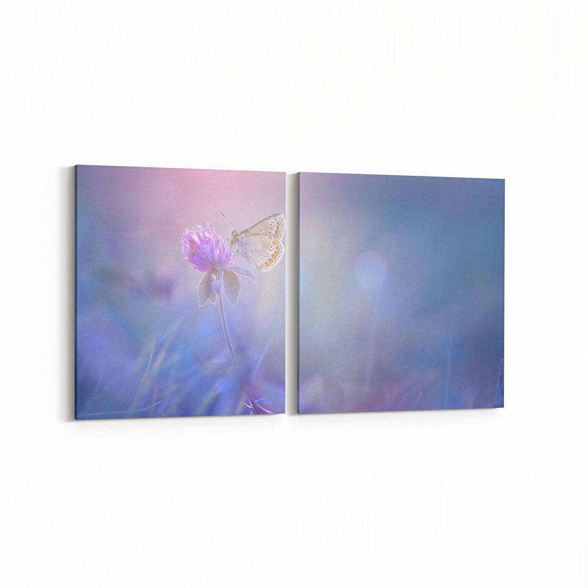 Olla 10998K2Y Ağaç Görseli Kare 2'li Yatay Kanvas Tablo (Ölçü: 125X60)