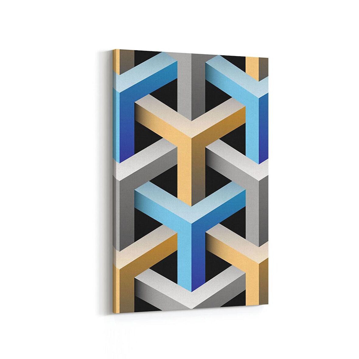 Olla 14910D Geometrik Desen Görseli Dikey Kanvas Tablo (Ölçü: 60X90)