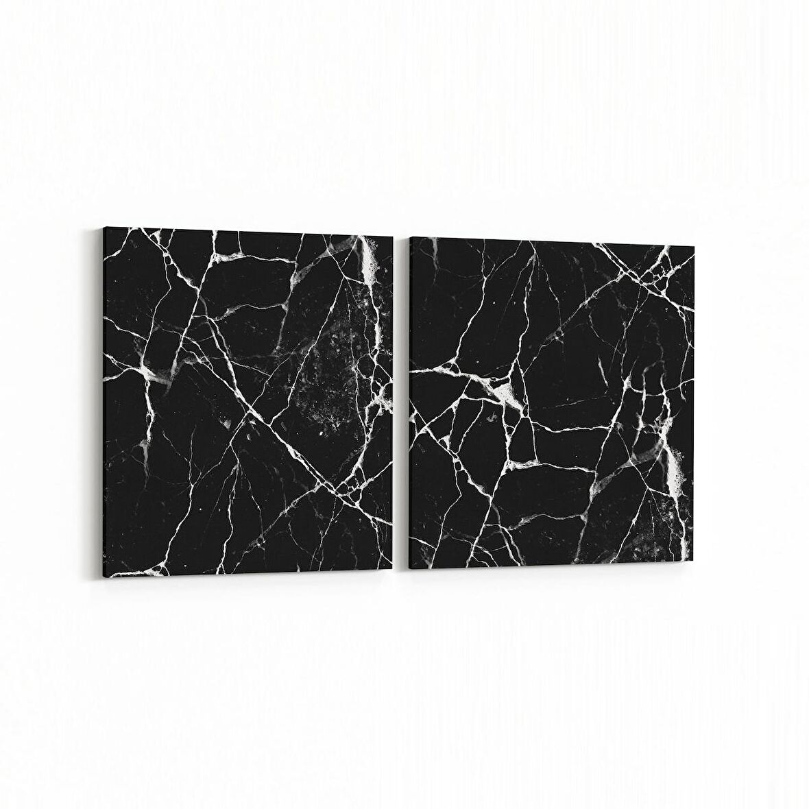 Olla 16733K2Y Mermer Desen Görsel Kare 2'li Yatay Kanvas Tablo (Ölçü: 105X50)
