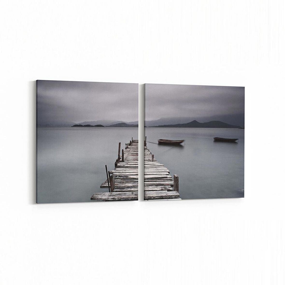 Olla 14586K2Y Doğa / Manzara Görseli Kare 2'li Yatay Kanvas Tablo (Ölçü: 65X30)