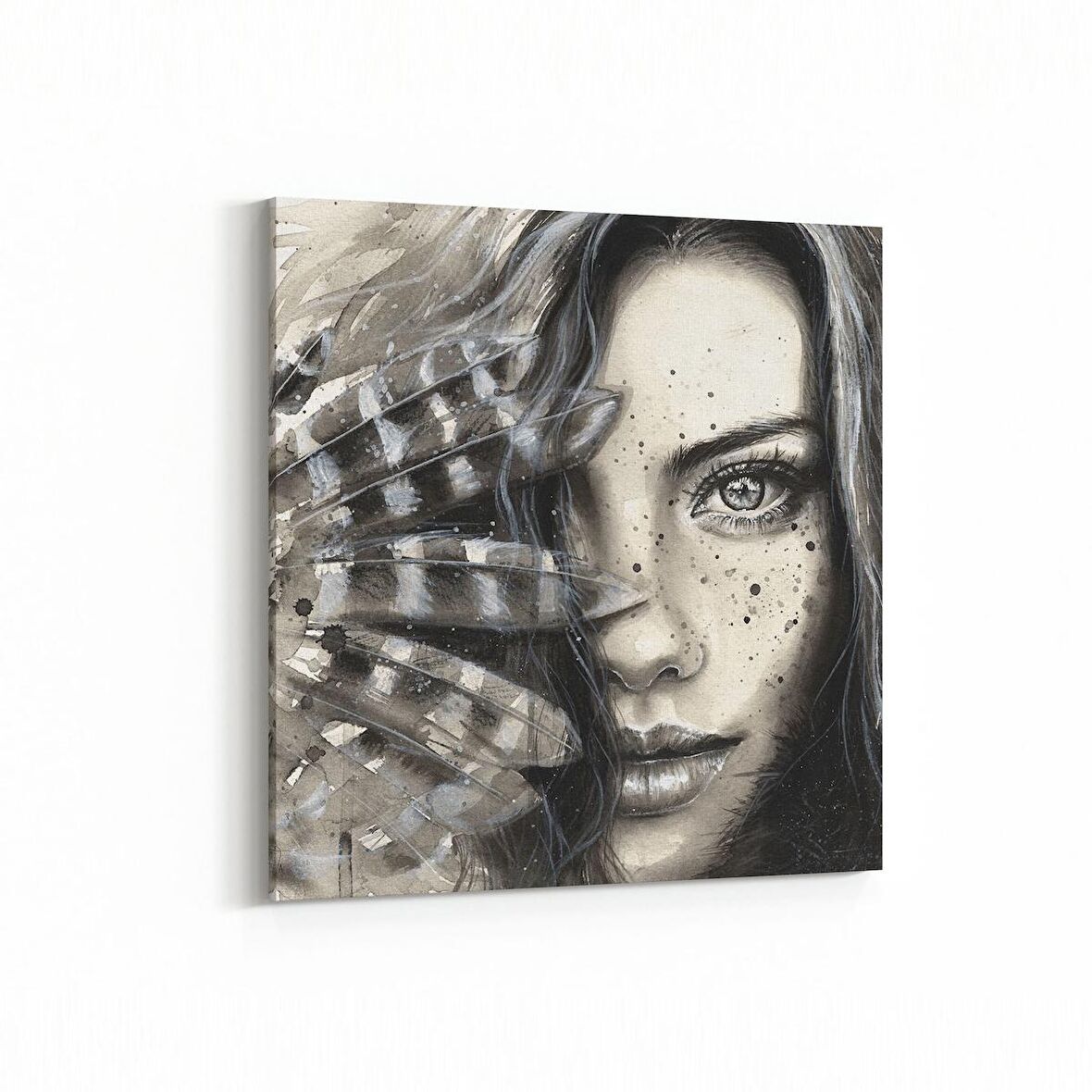 Olla 16319K Kuaför / Berber Görseli Kare Kanvas Tablo (Ölçü: 25X25)