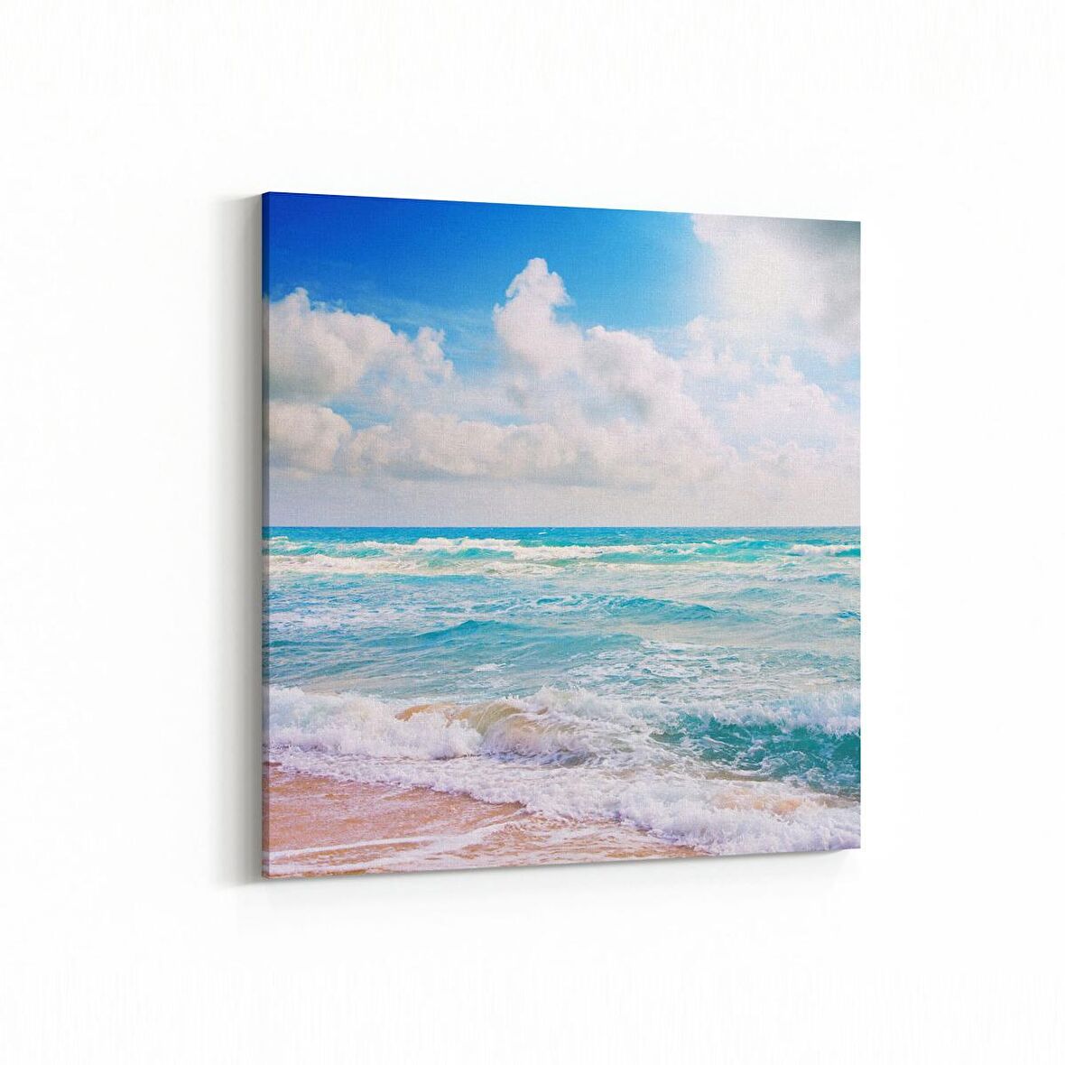 Olla 16519K Kumsal / Sahil Görseli Kare Kanvas Tablo (Ölçü: 30X30)