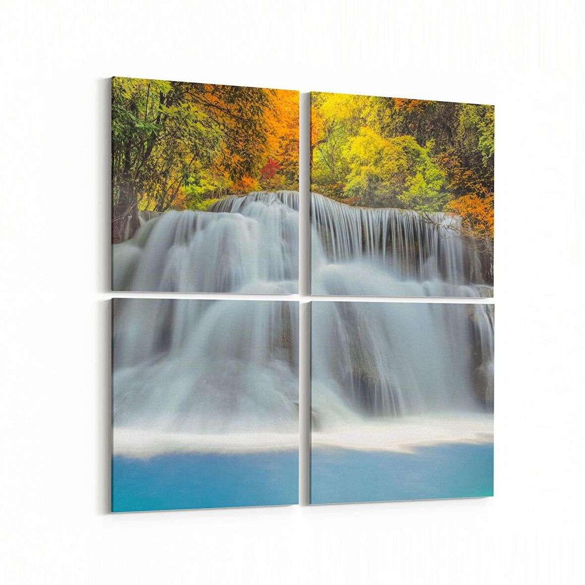 Olla 13588K4 Doğa / Manzara Görseli Kare 4'lü Kanvas Tablo (Ölçü: 145X145)