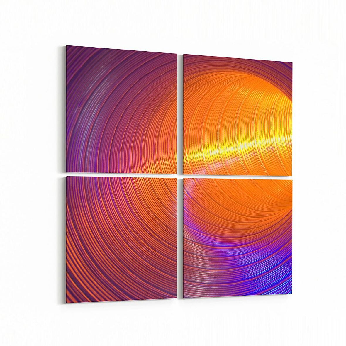 Olla 10262K4 Abstract Girdap Görsel Kare 4'lü Kanvas Tablo (Ölçü: 105X105)