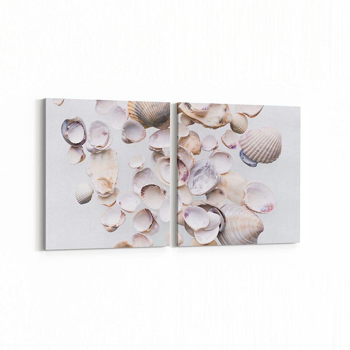 Olla 16543K2Y Kumsal / Sahil Görseli Kare 2'li Yatay Kanvas Tablo (Ölçü: 65X30)