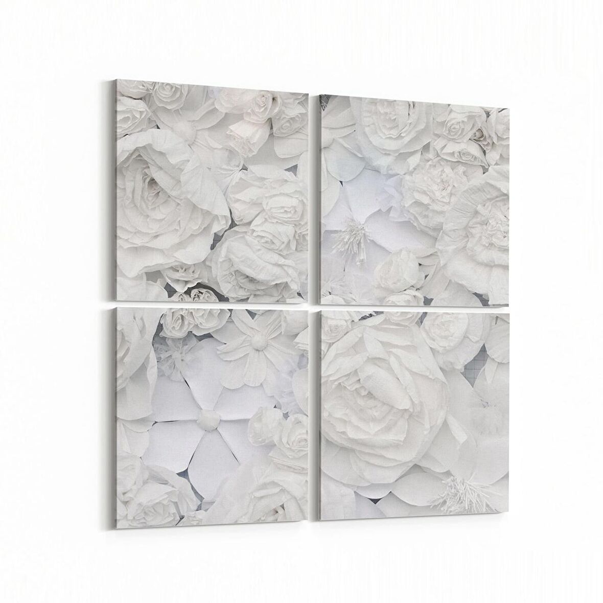 Olla 11588K4 Çiçek Görseli Kare 4'lü Kanvas Tablo (Ölçü: 145X145)