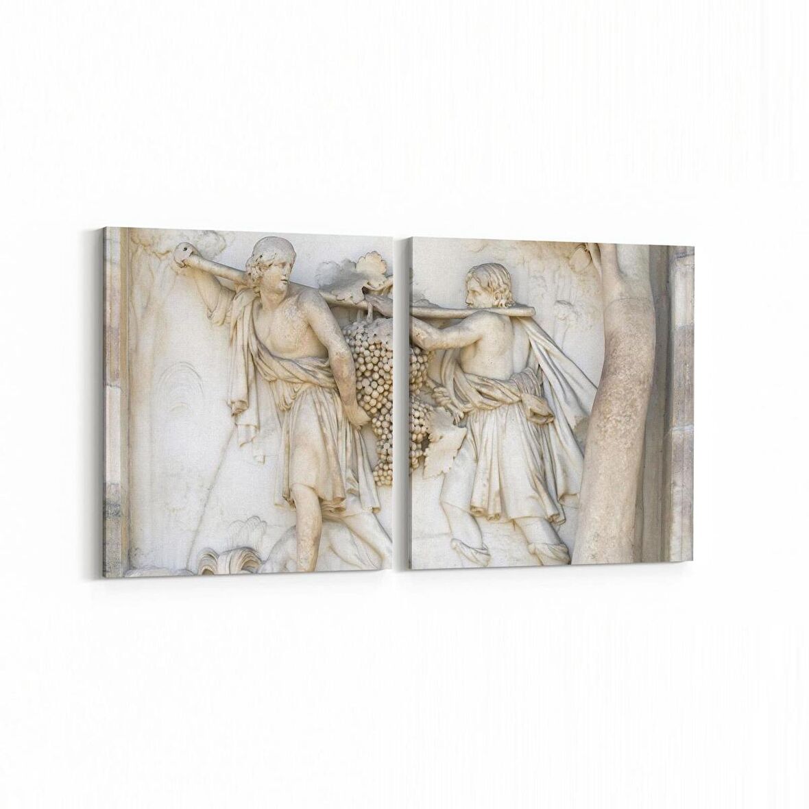 Olla 16294K2Y Heykel / Sanat Görseli Kare 2'li Yatay Kanvas Tablo (Ölçü: 85X40)