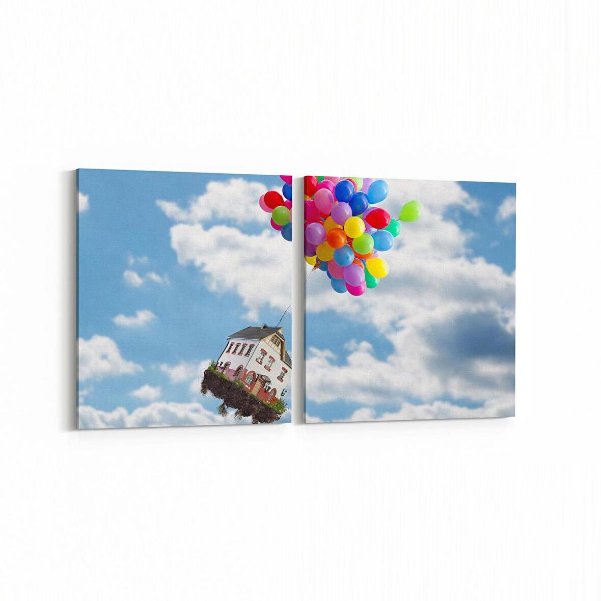 Olla 14456K2Y Doğa / Manzara Görseli Kare 2'li Yatay Kanvas Tablo (Ölçü: 145X70)