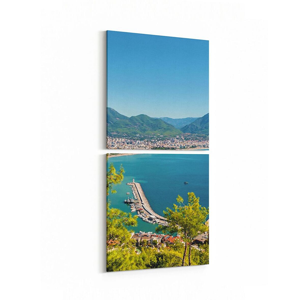 Olla 13346K2D Doğa / Manzara Görseli Kare 2'li Dikey Kanvas Tablo (Ölçü: 30X65)